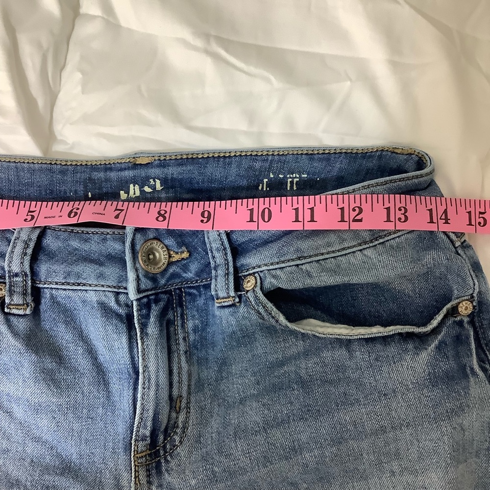 Rewash Womens Size 7 Distressed Raw Hem Stretch Mid Rise Jeans 28”x25” - Picture 7 of 9
